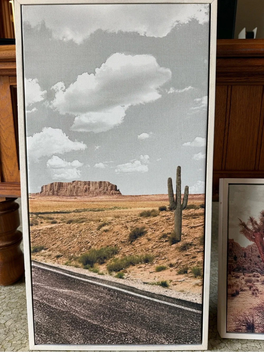 Ashland Desert Roadscape Wall Art in Tan, Brown, Green, Gray